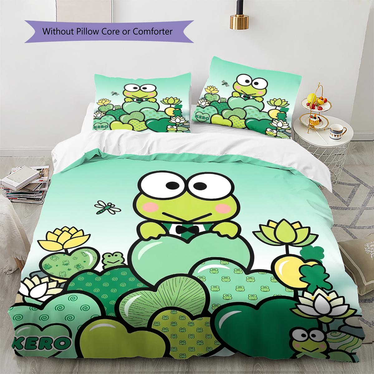 Keroppi Pattern Bedding,Quilt Set Quilt Cover Pillowcase Home Birthday Gift(1 * duvet cover + 2 * pillowcase, without core) 135x200cm
Keroppi Pattern Bedding,Quilt Set Quilt Cover Pillowcase Home Birthday Gift(1 * duvet cover + 2 * pillowcase, without core) 135x200cm