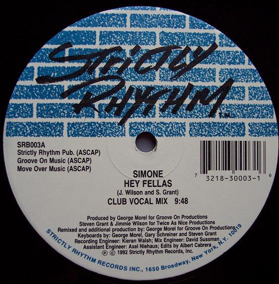 12inch Record SIMONE - Hey Fellas SRB003 Strictly Rhythm 1992 US Dance & Electronica Used
12inch Record SIMONE - Hey Fellas SRB003 Strictly Rhythm 1992 US Dance & Electronica Used
