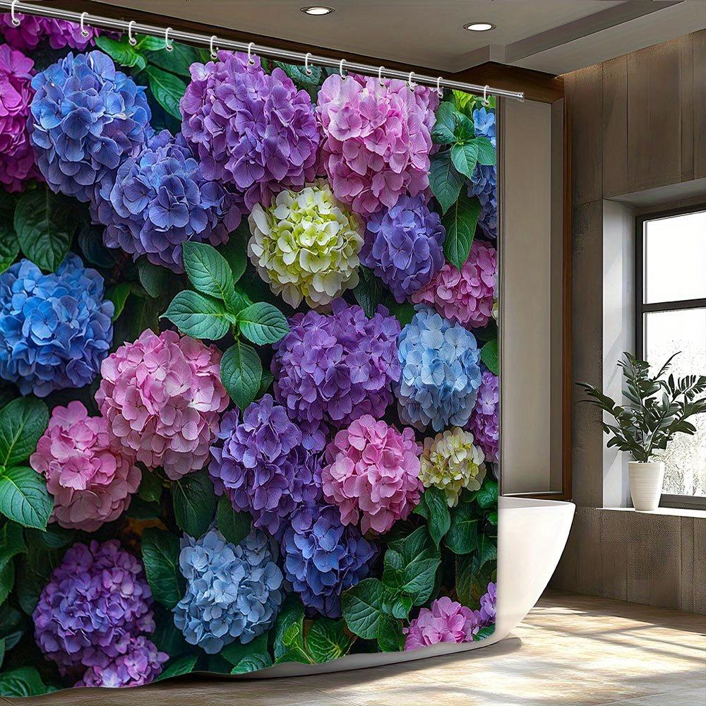Vibrant Hydrangea Shower Curtain, Polyester Fabric, Full Bloom Pink, Purple, Blue, And White Flowers, Dense Garden Wall Design W60H190(CM)-1 Pcs
Vibrant Hydrangea Shower Curtain, Polyester Fabric, Full Bloom Pink, Purple, Blue, And White Flowers, Dense Garden Wall Design W60H190(CM)-1 Pcs