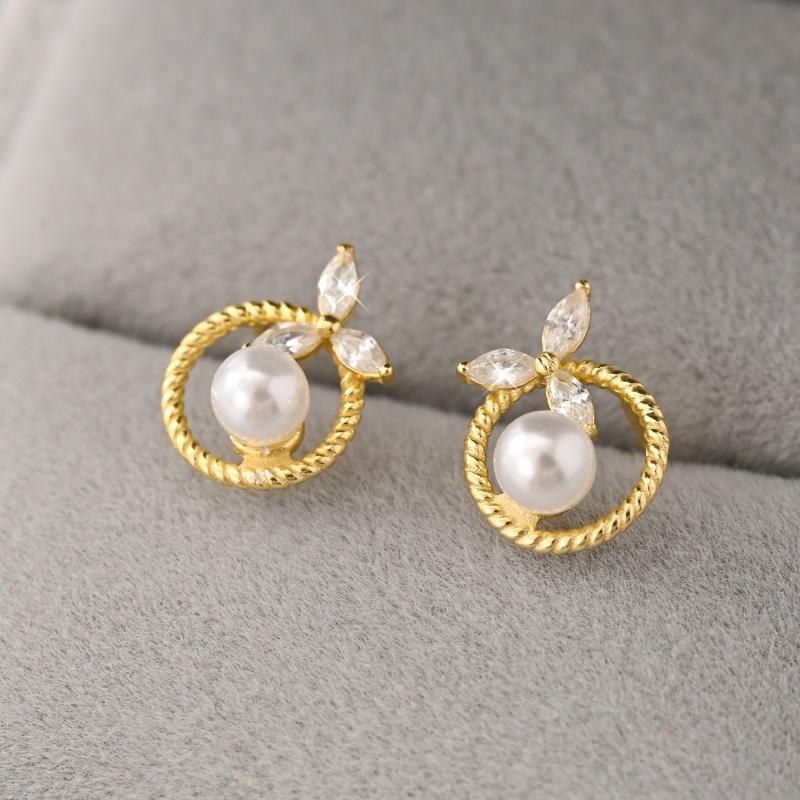 925 Sterling Silver Exquisite Zircon Flower Shell Pearl Stud Earrings Shiny Daily Wear Fine Jewelry For Women золотой
925 Sterling Silver Exquisite Zircon Flower Shell Pearl Stud Earrings Shiny Daily Wear Fine Jewelry For Women золотой