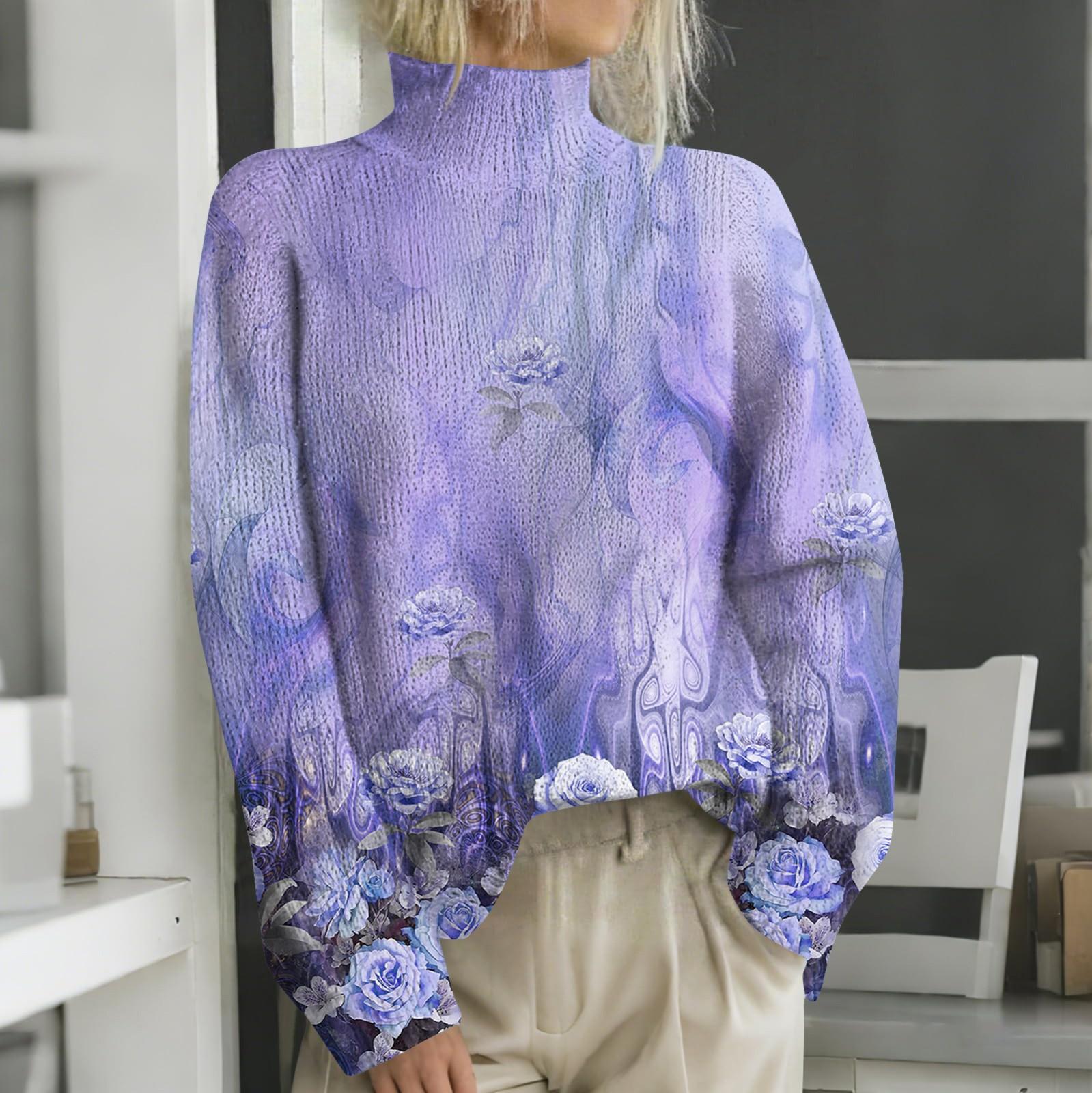 Женская мода повседневная с длинным рукавом и принтом, с высоким воротом, шерстяной трикотаж XXXL фиолетовый
Женская мода повседневная с длинным рукавом и принтом, с высоким воротом, шерстяной трикотаж XXXL фиолетовый