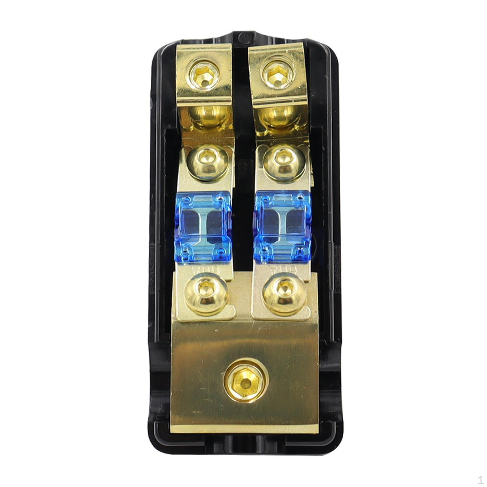 Mini Anl Fuse Holder, Box Block, Support 2 in 4/8 gauges Out Way with 60A Fuse,
Mini Anl Fuse Holder, Box Block, Support 2 in 4/8 gauges Out Way with 60A Fuse,