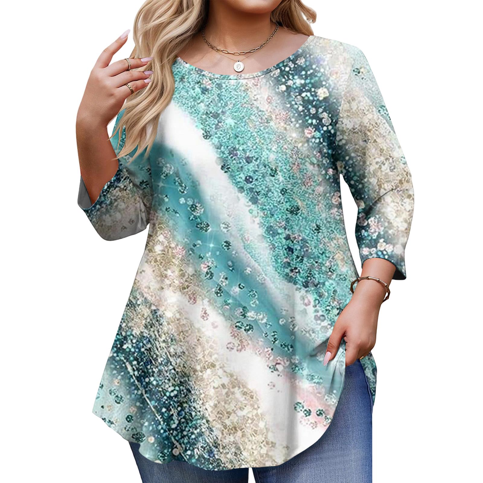 Ladies Floral Print Plus Size 3/4 Sleeve Round Hem Round Neck Fashion Top L
Ladies Floral Print Plus Size 3/4 Sleeve Round Hem Round Neck Fashion Top L