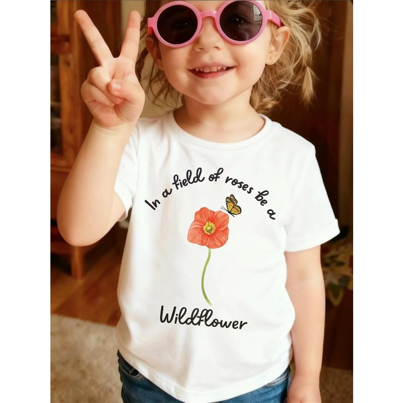 European sizes Fashionable Round Neck Short Sleeved T-Shirt For Girls | Featuring Be A Wildflower In A Rose Garden Letter Pattern Print 98cm белый
European sizes Fashionable Round Neck Short Sleeved T-Shirt For Girls | Featuring Be A Wildflower In A Rose Garden Letter Pattern Print 98cm белый