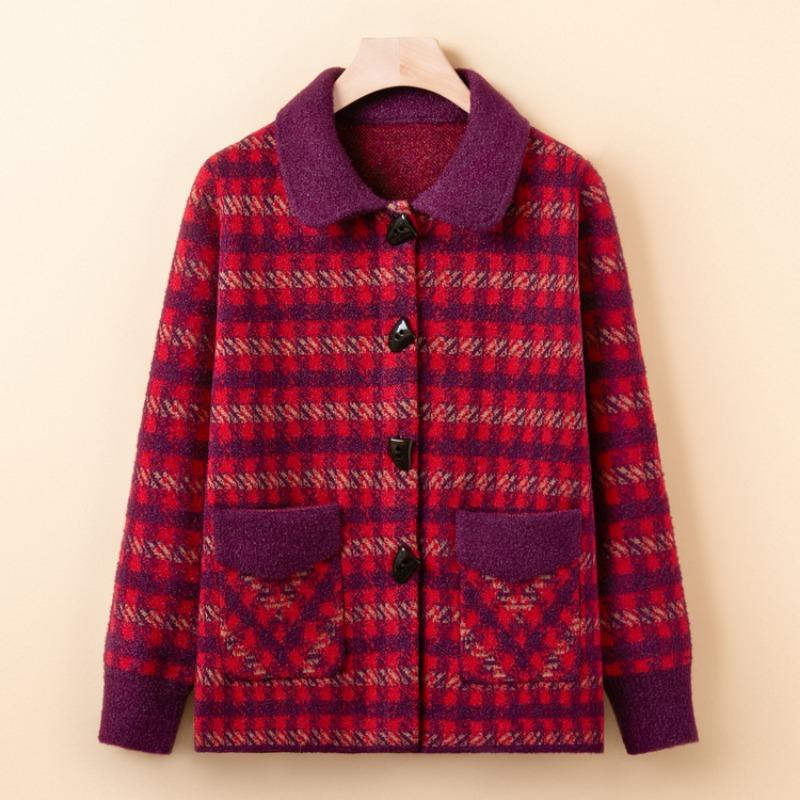 Новый свитер-жакет для молодой мамы, трикотажный свитер для среднего и пожилого возраста, топ, весенне-осенний клетчатый кардиган с лацканами, женский 3XL (125-70kg recommended)
Новый свитер-жакет для молодой мамы, трикотажный свитер для среднего и пожилого возраста, топ, весенне-осенний клетчатый кардиган с лацканами, женский 3XL (125-70kg recommended)