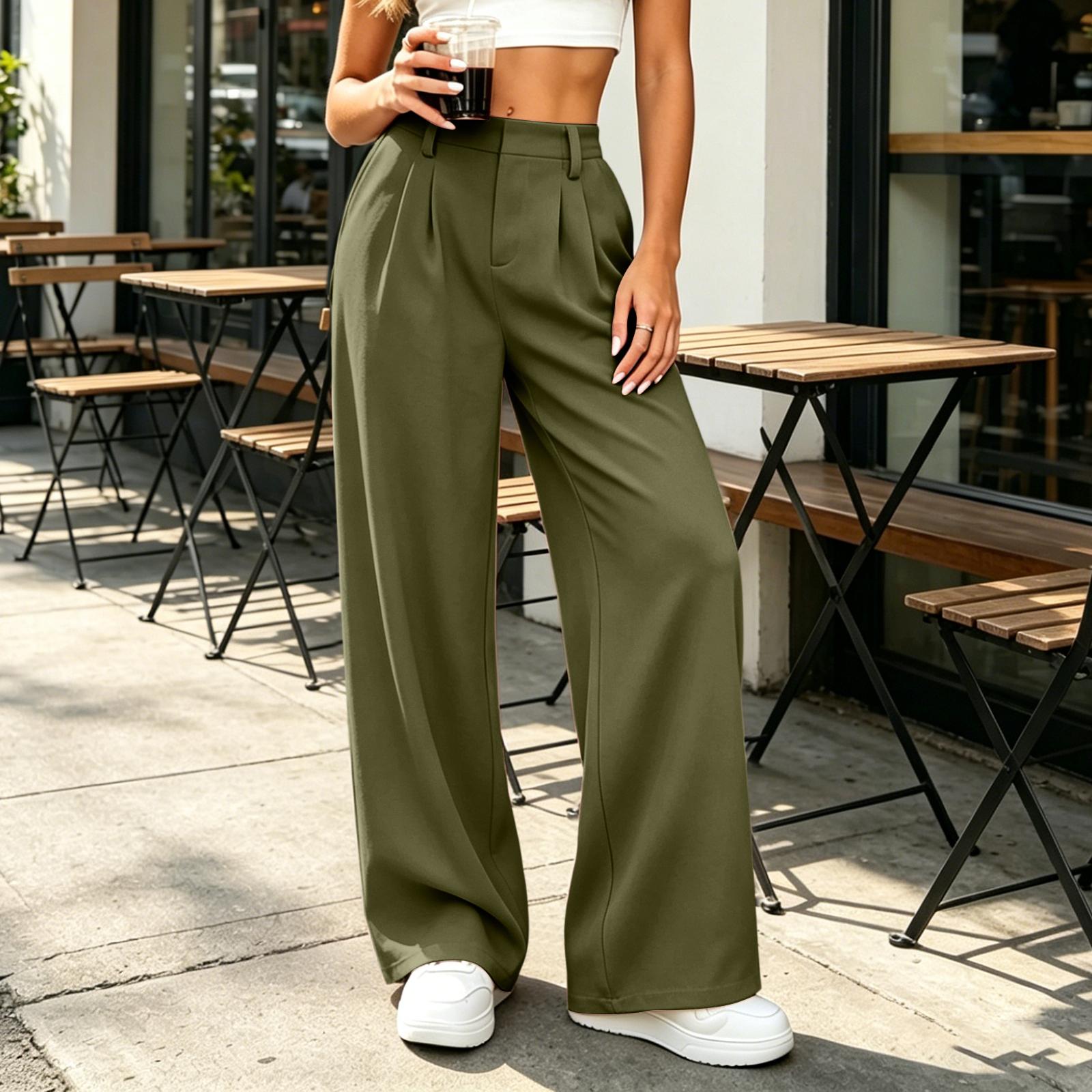 Women Casual Loose Wide Leg Pants Street Style Relaxed Fit Long Trousers with Pockets Simple Design Comfortable Daily Wear M
Women Casual Loose Wide Leg Pants Street Style Relaxed Fit Long Trousers with Pockets Simple Design Comfortable Daily Wear M