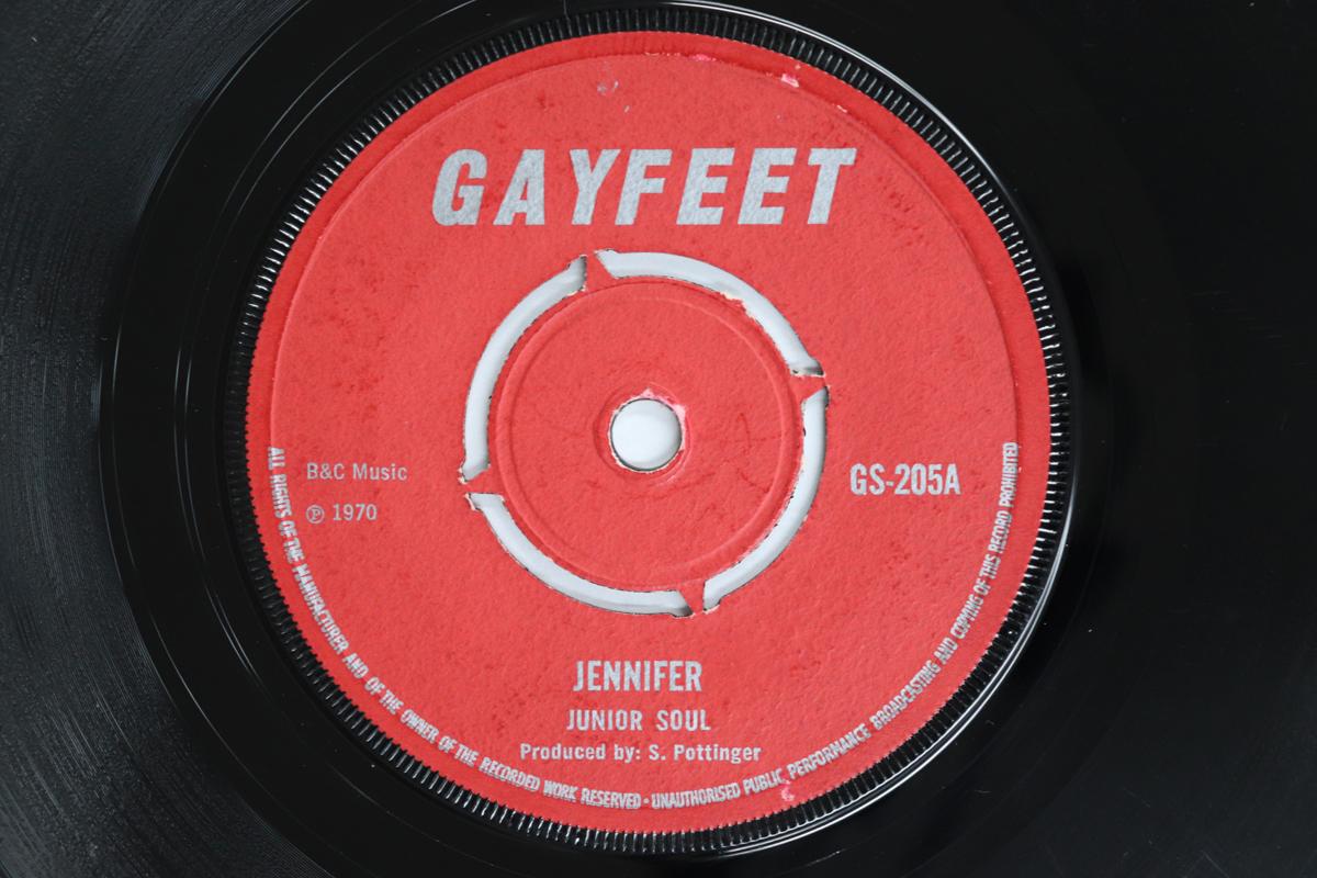 7inch Record JUNIOR SOUL Jennifer Slipping GS205 Gayfeet 1970 UK Reggae Ska Dub Used
7inch Record JUNIOR SOUL Jennifer Slipping GS205 Gayfeet 1970 UK Reggae Ska Dub Used
