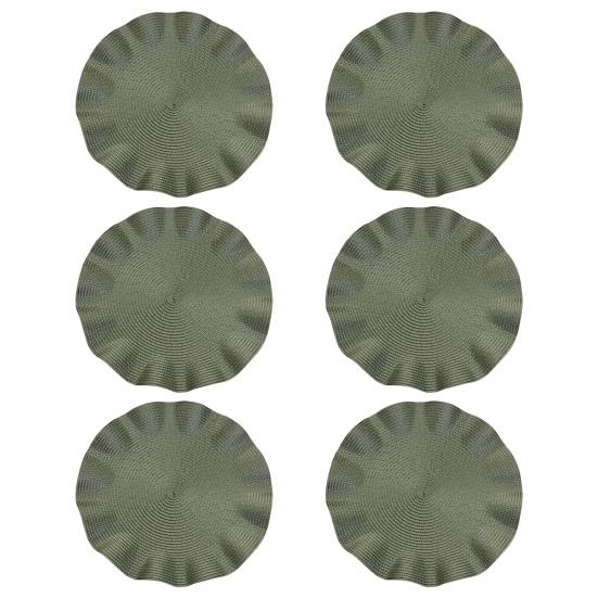 6 шт./компл. круглых салфеток под приборы, набор, плетеный дизайн, моющийся нескользящий обеденный коврик, гофрированный край, термостойкий коврик для стола 6pcs зелёный
6 шт./компл. круглых салфеток под приборы, набор, плетеный дизайн, моющийся нескользящий обеденный коврик, гофрированный край, термостойкий коврик для стола 6pcs зелёный