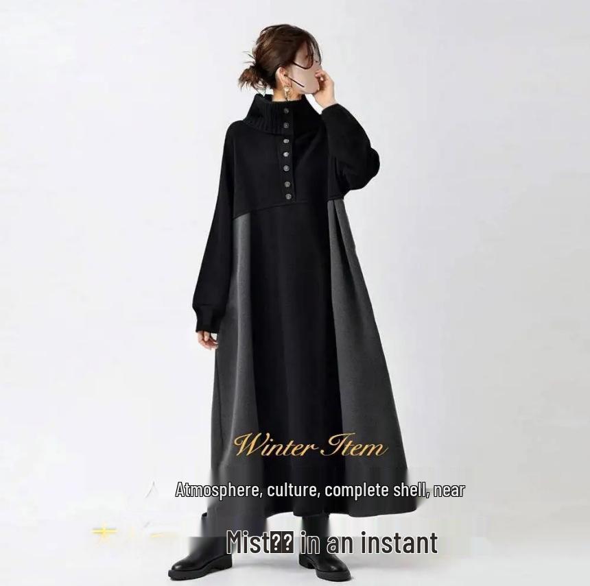 2025 Autumn/Winter Women s Oversized Korean-Japanese Patchwork Plaid Lantern Sleeve Long Dress Small чёрный
2025 Autumn/Winter Women s Oversized Korean-Japanese Patchwork Plaid Lantern Sleeve Long Dress Small чёрный
