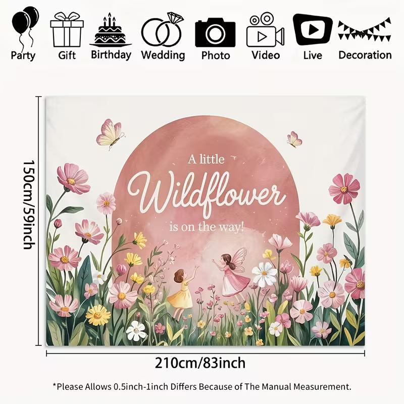 2D Flat Printed A Little Wildflower Is On The Way Backdrop Floral Baby Shower 47.2x31.5inch/120*80cm
2D Flat Printed A Little Wildflower Is On The Way Backdrop Floral Baby Shower 47.2x31.5inch/120*80cm