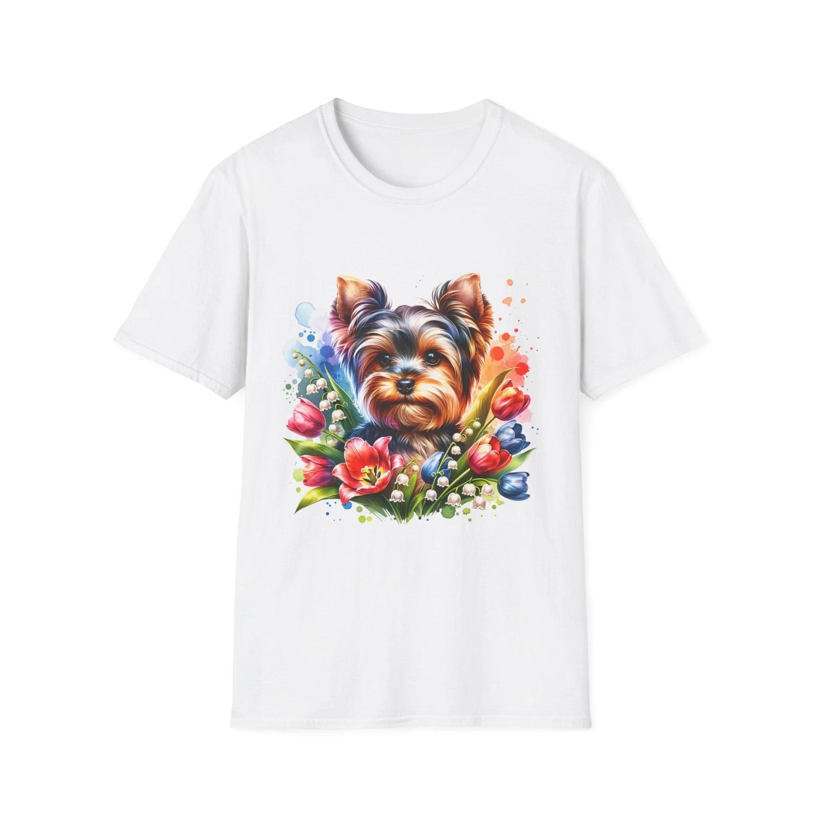 Colorful Yorkie Art T-Shirt, Dog Lover Gift, Floral Graphic Tee, Pet Owner S
Colorful Yorkie Art T-Shirt, Dog Lover Gift, Floral Graphic Tee, Pet Owner S