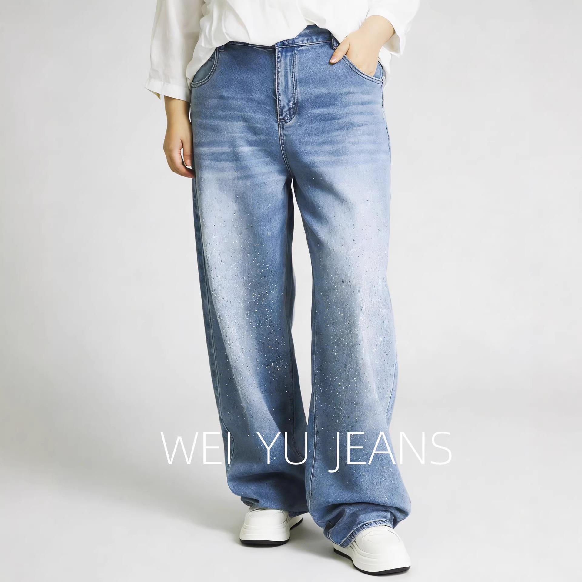 2026 Spring/Summer Rhinestone Studded High-Waisted Plus Size Wide-Leg Jeans for Curvy Women 38 світло-синій колір
2026 Spring/Summer Rhinestone Studded High-Waisted Plus Size Wide-Leg Jeans for Curvy Women 38 світло-синій колір