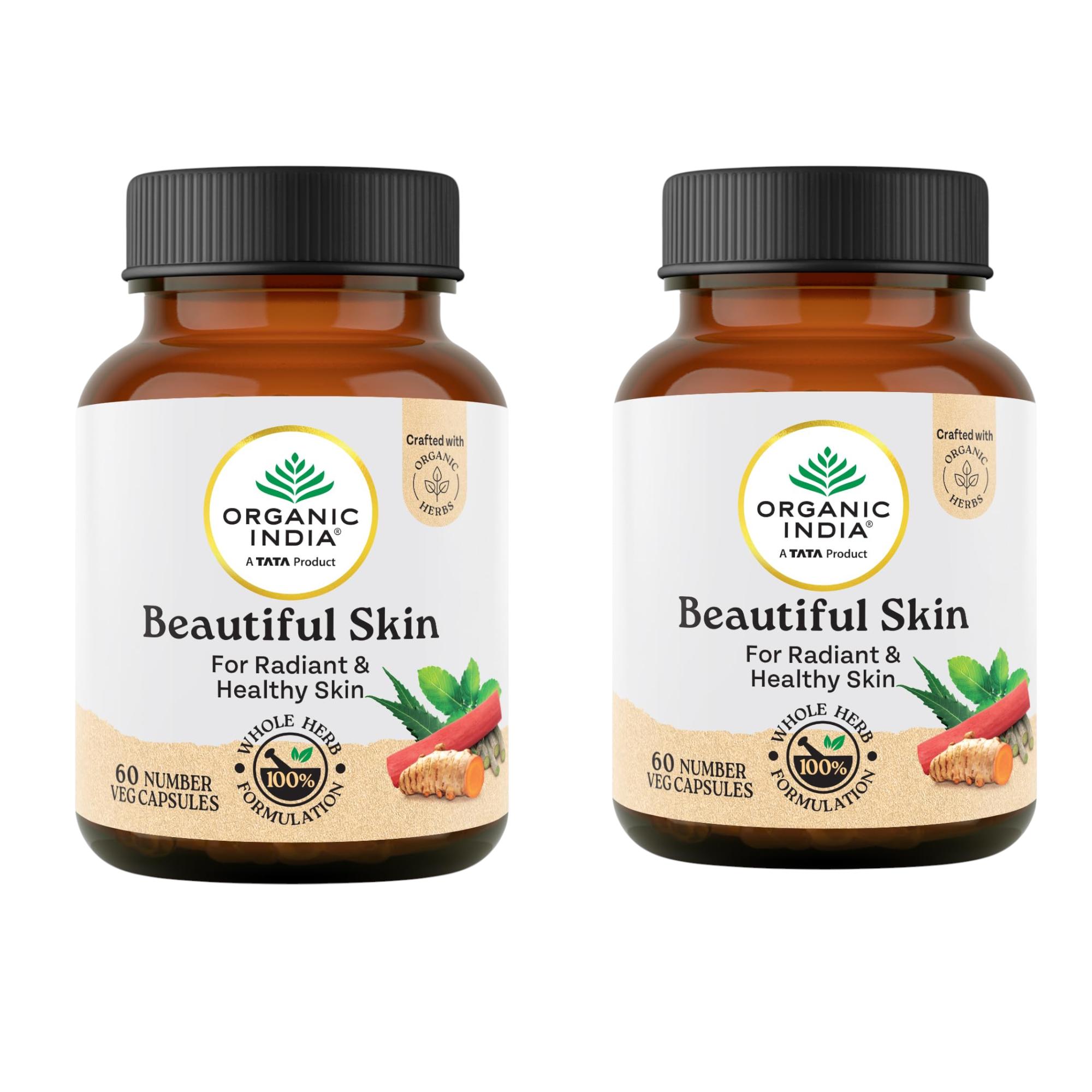 Organic India Beautiful Skin Capsules 60 Veg Caps Pack of 2 For Healthy Radiant Glow & Skin Rejuvenation
Organic India Beautiful Skin Capsules 60 Veg Caps Pack of 2 For Healthy Radiant Glow & Skin Rejuvenation