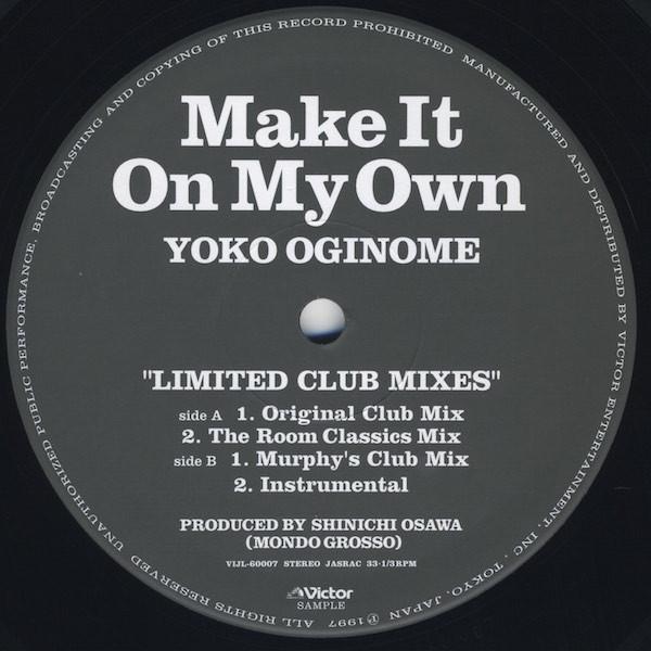 12inch Record YOKO OGINOME - Make It On My Own (Limited Club Mix VIJL60007 Victor 1997 Japan Japanese Pop Star Used
12inch Record YOKO OGINOME - Make It On My Own (Limited Club Mix VIJL60007 Victor 1997 Japan Japanese Pop Star Used