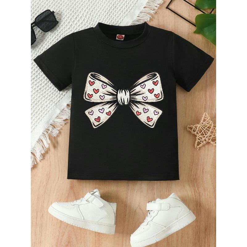 European sizes Cute Heart and Bow Pattern T-shirt, Round Neck Casual T-shirt, Suitable for Young Girls, Comfortable All Year Round 98cm чёрный
European sizes Cute Heart and Bow Pattern T-shirt, Round Neck Casual T-shirt, Suitable for Young Girls, Comfortable All Year Round 98cm чёрный