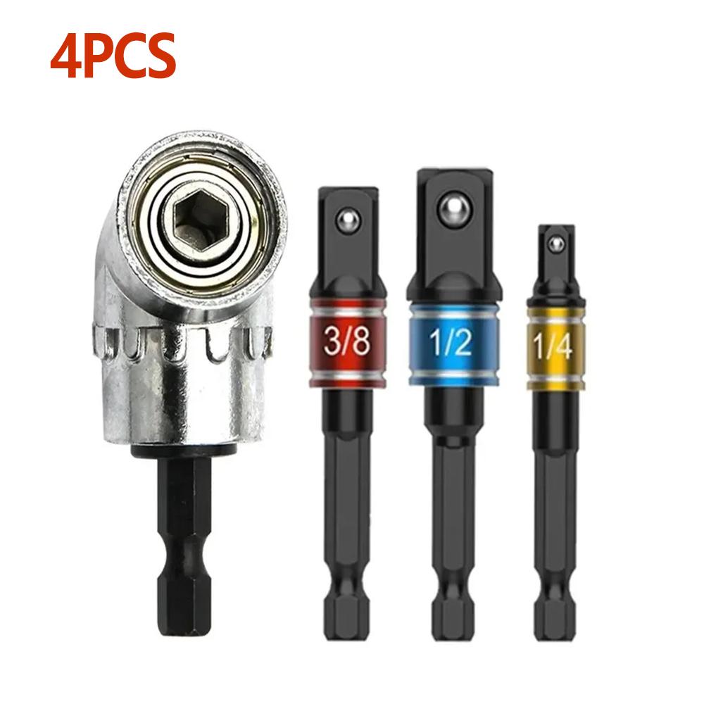 4 Pcs 105° Turning Screwdriver Joint Impact Socket Adapter Nut Driver Electric Drill Corner Head Extension Tool
4 Pcs 105° Turning Screwdriver Joint Impact Socket Adapter Nut Driver Electric Drill Corner Head Extension Tool