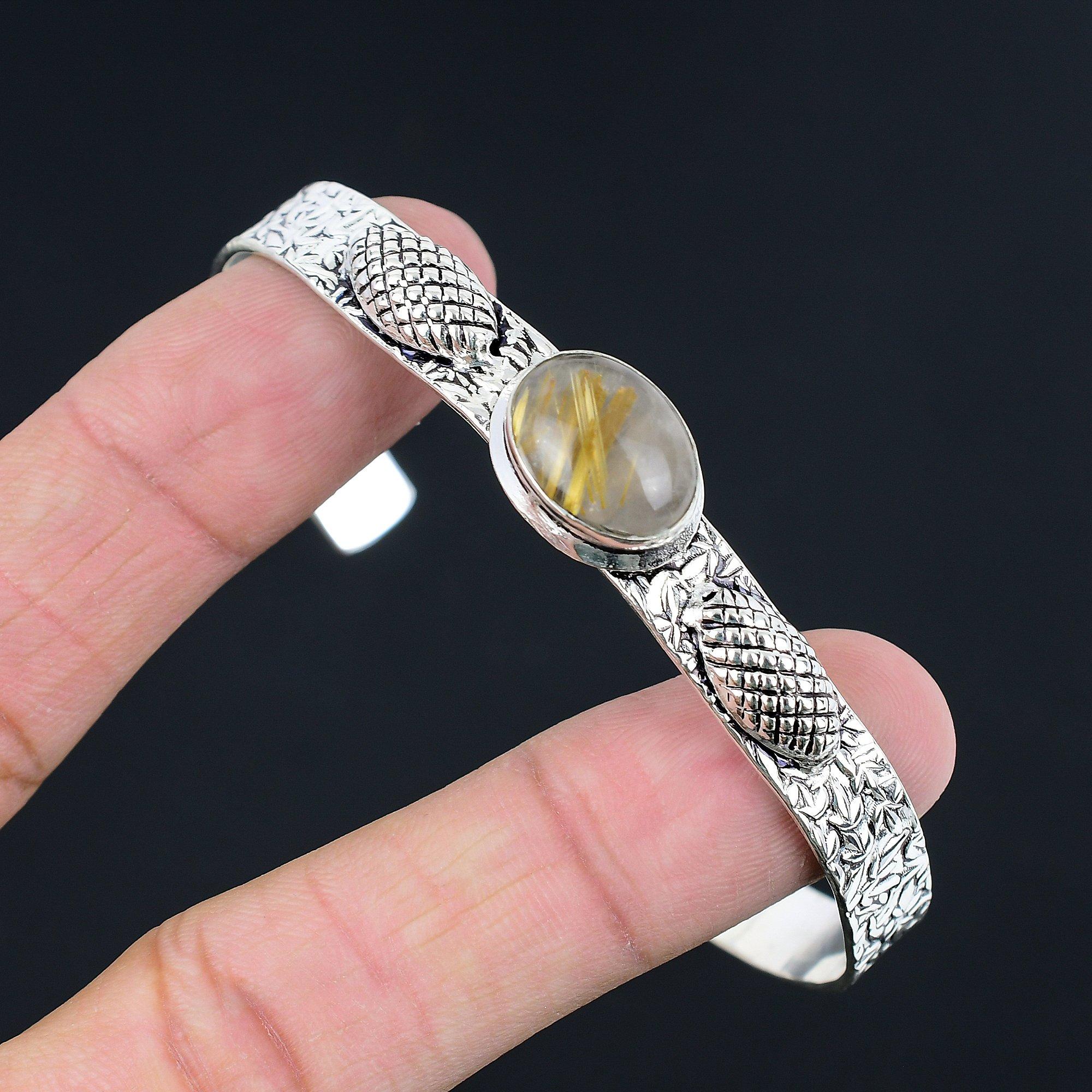 Золотой рутиловый камень Ручной работы Обручальный Уникальный браслет Ювелирные изделия Стерлинговое серебро Adjustable
Золотой рутиловый камень Ручной работы Обручальный Уникальный браслет Ювелирные изделия Стерлинговое серебро Adjustable