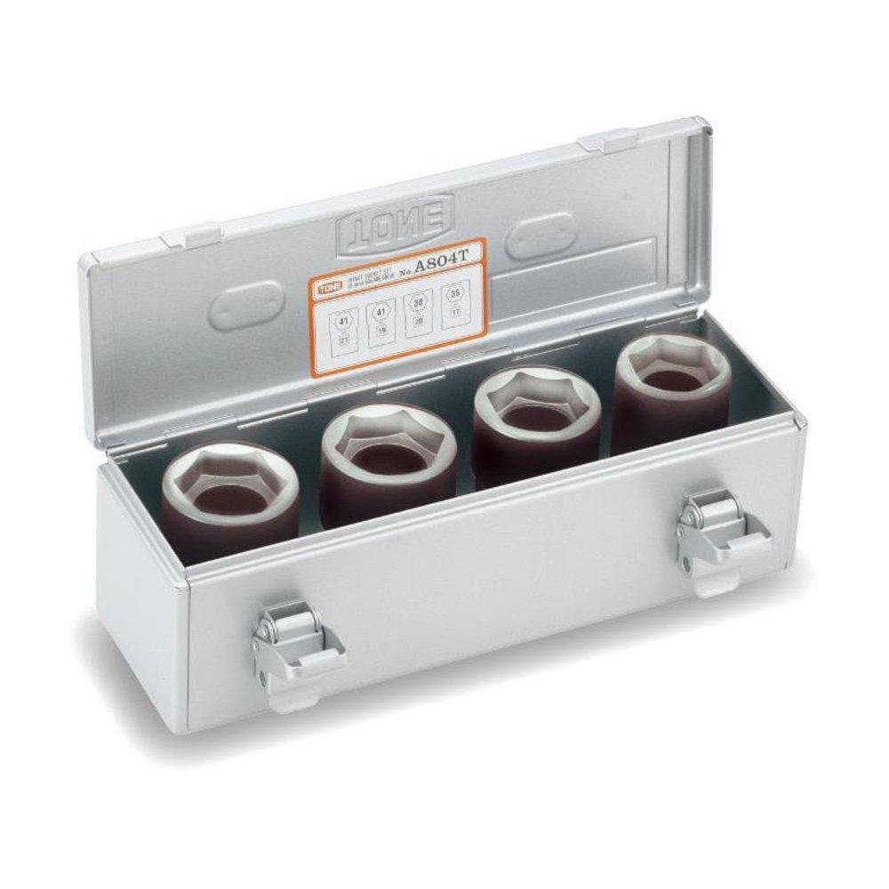 TONE Foil Nut Combination Socket Set A804T Drive Angle Silver 4 items 25.4mm (1 ) Contents:
TONE Foil Nut Combination Socket Set A804T Drive Angle Silver 4 items 25.4mm (1 ) Contents: