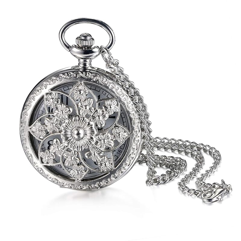 Lancardo pocket watch necklace pocket watch analog display man woman camellia flower silver
Lancardo pocket watch necklace pocket watch analog display man woman camellia flower silver