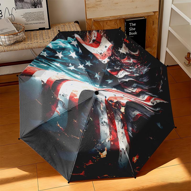 1pc Artistic American Flag Umbrella Portable Folding Umbrella Iron Frame Hole Bone Structure Outdoor Home Umbrella
1pc Artistic American Flag Umbrella Portable Folding Umbrella Iron Frame Hole Bone Structure Outdoor Home Umbrella