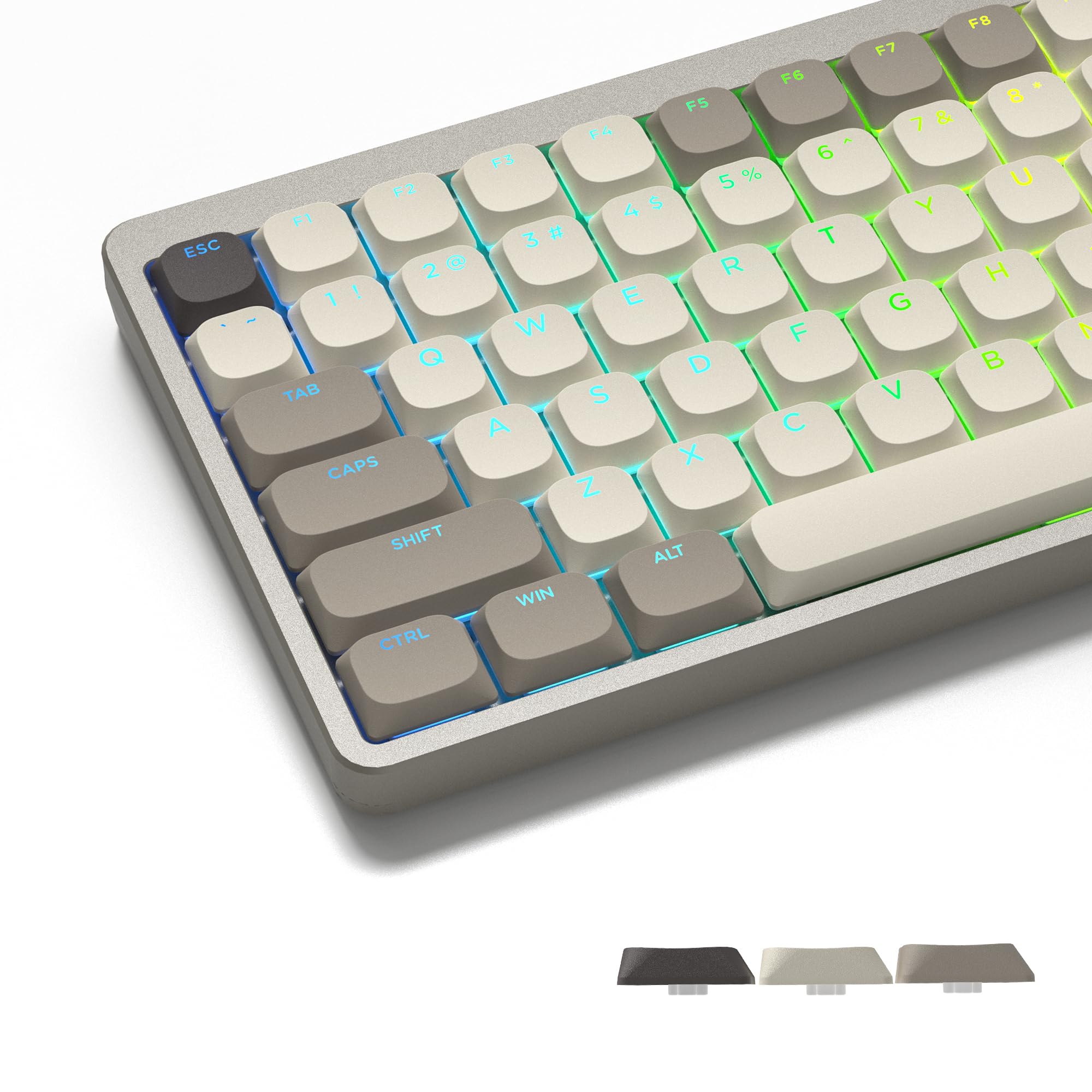 143 Key Keycap Womier Low Profile PBT Keycap Full Set for Cherry Gateron MX Switch Keyboard 60% 65% 75% 100% (Khaki, Gray)
143 Key Keycap Womier Low Profile PBT Keycap Full Set for Cherry Gateron MX Switch Keyboard 60% 65% 75% 100% (Khaki, Gray)