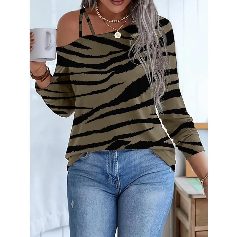 Women s Fashion Casual Spring Autumn Zebra Print Long Sleeve Oblique Collar Blouses & Shirts L
Women s Fashion Casual Spring Autumn Zebra Print Long Sleeve Oblique Collar Blouses & Shirts L