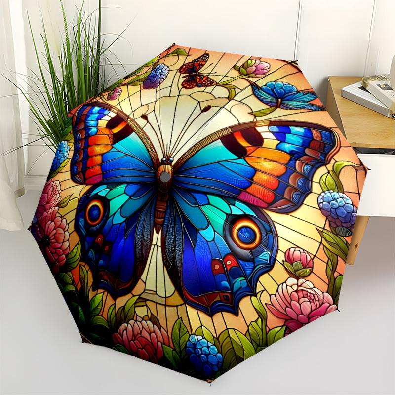 1pc Butterfly Stained Art Automatic Umbrella - Stylish, Durable, with 8-Rib Manual Open Design, Elegant Black Handleyy250920192
1pc Butterfly Stained Art Automatic Umbrella - Stylish, Durable, with 8-Rib Manual Open Design, Elegant Black Handleyy250920192