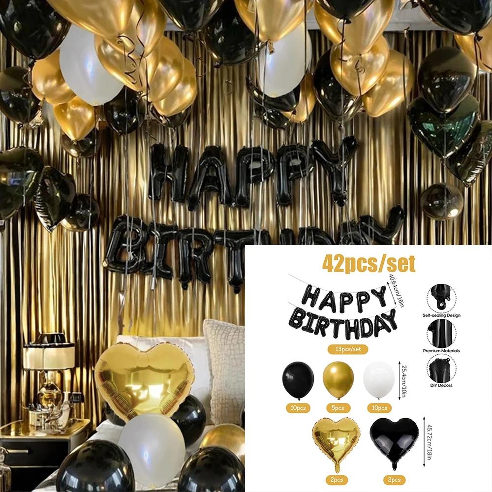 42pcs black birthday balloon letters balloon set with gold and white latex balloons birthday party love heart decorations Other&16INCH
42pcs black birthday balloon letters balloon set with gold and white latex balloons birthday party love heart decorations Other&16INCH
