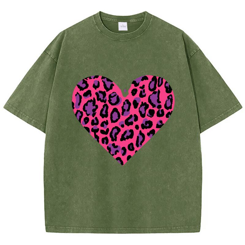 Pink Leopard Heart Prints Washed TShirt Women Cotton T Shirts ONeck Comfortable Distressed Tops Summer Casual Woman Clothes S
Pink Leopard Heart Prints Washed TShirt Women Cotton T Shirts ONeck Comfortable Distressed Tops Summer Casual Woman Clothes S