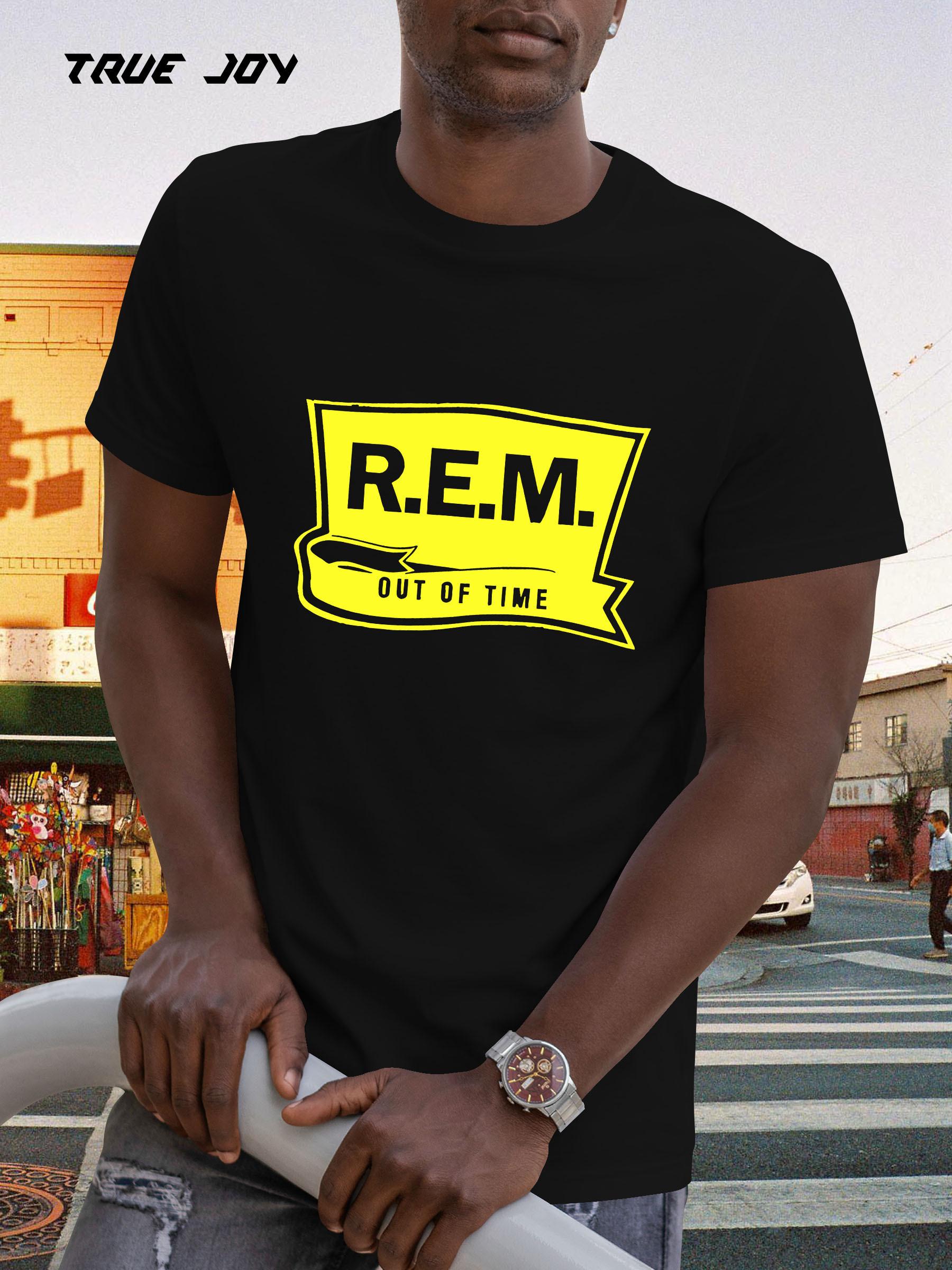REM Graphic Print T-shirt - Short Sleeve Round Neck Summer Tee with Bold Yellow Out of Time Design XXXXL
REM Graphic Print T-shirt - Short Sleeve Round Neck Summer Tee with Bold Yellow Out of Time Design XXXXL