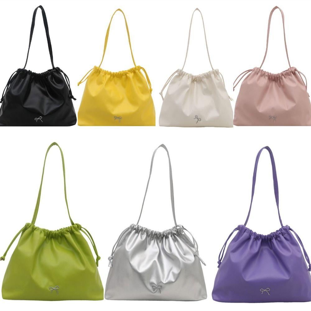 Pleated Drawstring Bag Large Capacity Single Shoulder Bag Casual Bucket Bag Women білий
Pleated Drawstring Bag Large Capacity Single Shoulder Bag Casual Bucket Bag Women білий