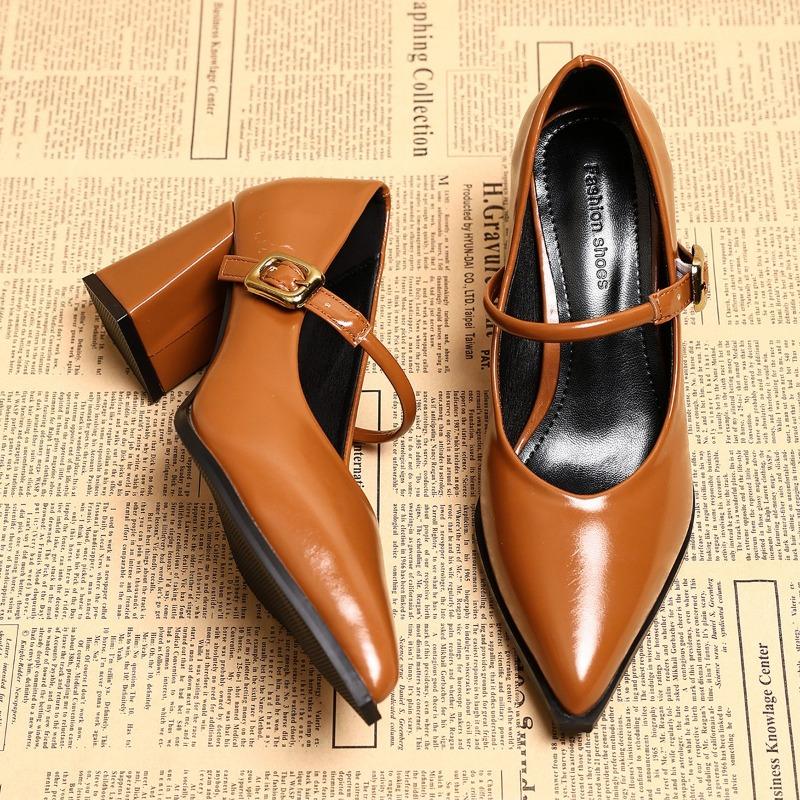 2026 Designer Spring Pointed Toe Women Mary Jane Shoes Fashion Shallow Belt Buckle Shoes Elegant Thick Heel Leather Shoes 35
2026 Designer Spring Pointed Toe Women Mary Jane Shoes Fashion Shallow Belt Buckle Shoes Elegant Thick Heel Leather Shoes 35