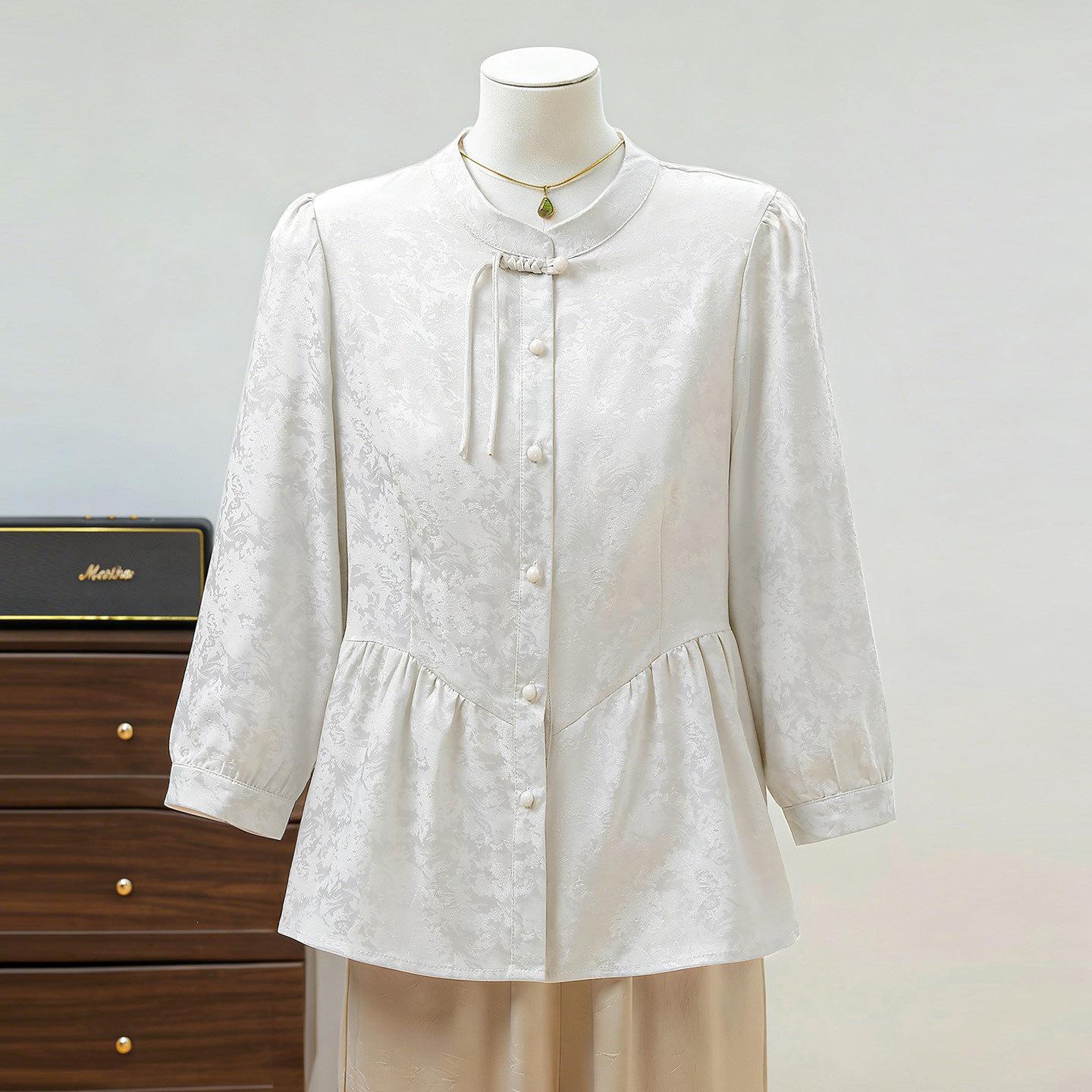 Elegant Chiffon Shirt for Mom - New Chinese-Style Spring/Summer Top for Middle-Aged Women XL (up to 105 jin)
Elegant Chiffon Shirt for Mom - New Chinese-Style Spring/Summer Top for Middle-Aged Women XL (up to 105 jin)