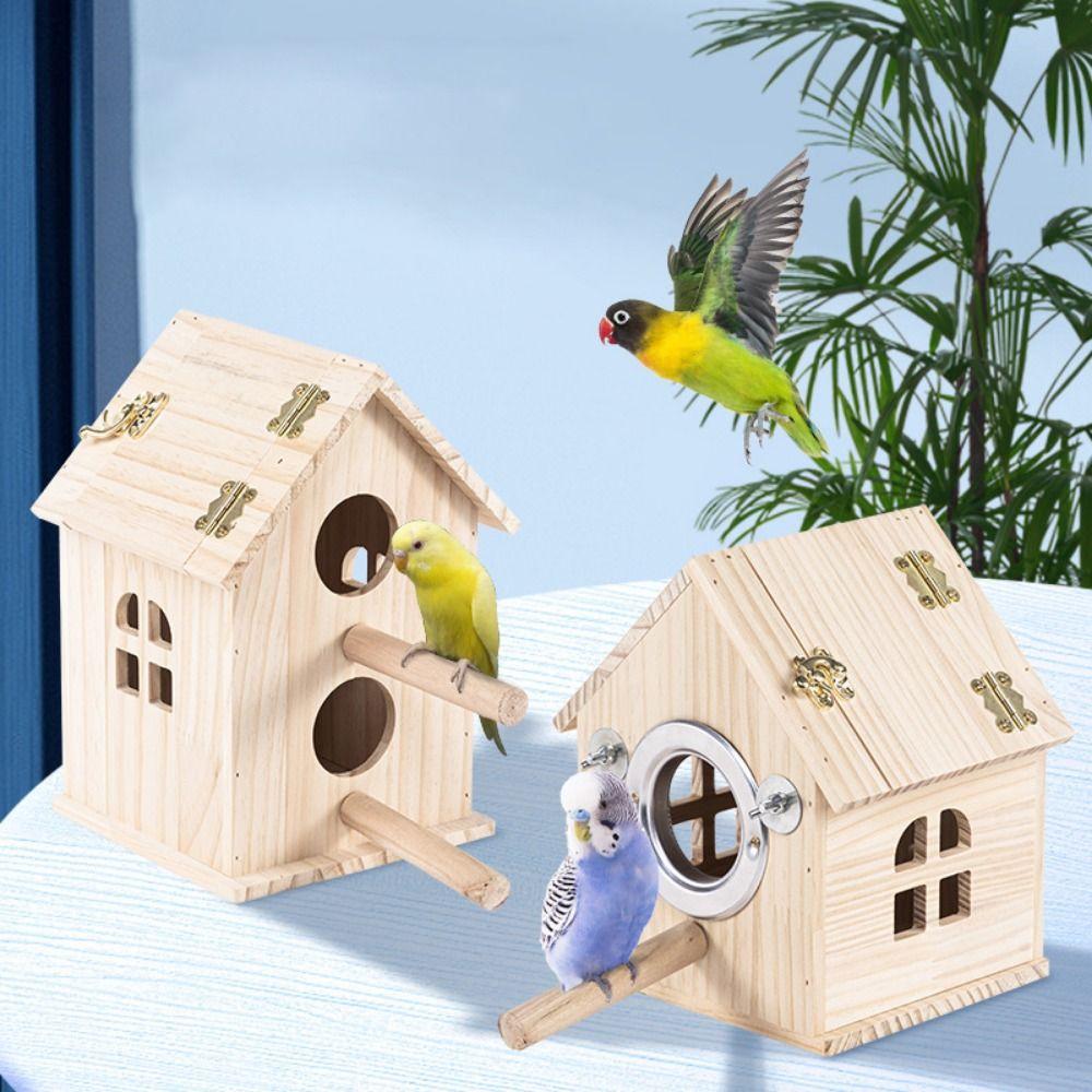 Large Space Wood Bird House Sun Protection Bird Nest for Parrots Parakeet Budgerigar Style A
Large Space Wood Bird House Sun Protection Bird Nest for Parrots Parakeet Budgerigar Style A