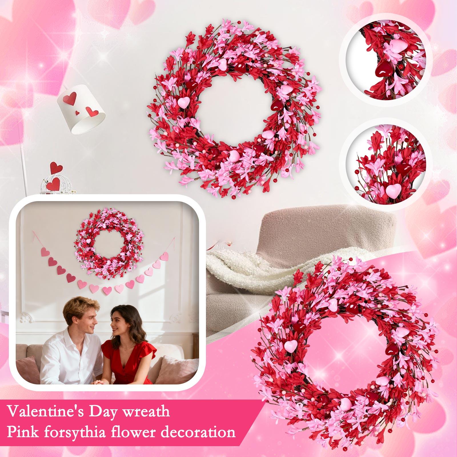 Valentine s Day Wreath, Adorned With Forsythia, Heart,shaped Berries, And Green Leaves, A Perfect Front Door Wreath For Valentine s Day. One Size
Valentine s Day Wreath, Adorned With Forsythia, Heart,shaped Berries, And Green Leaves, A Perfect Front Door Wreath For Valentine s Day. One Size