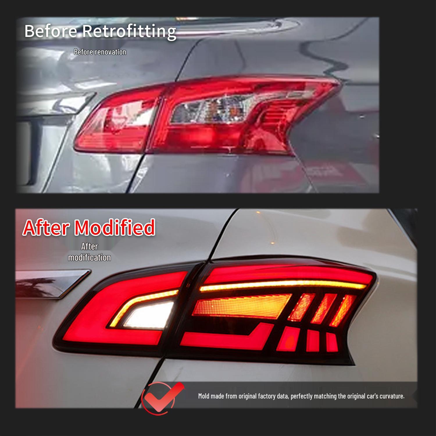 Nissan Classic Sylphy (2012-2022) LED Taillights: Modified Daytime Running Lights & Sequential Turn Signals. Package size 60*54*26CM
Nissan Classic Sylphy (2012-2022) LED Taillights: Modified Daytime Running Lights & Sequential Turn Signals. Package size 60*54*26CM