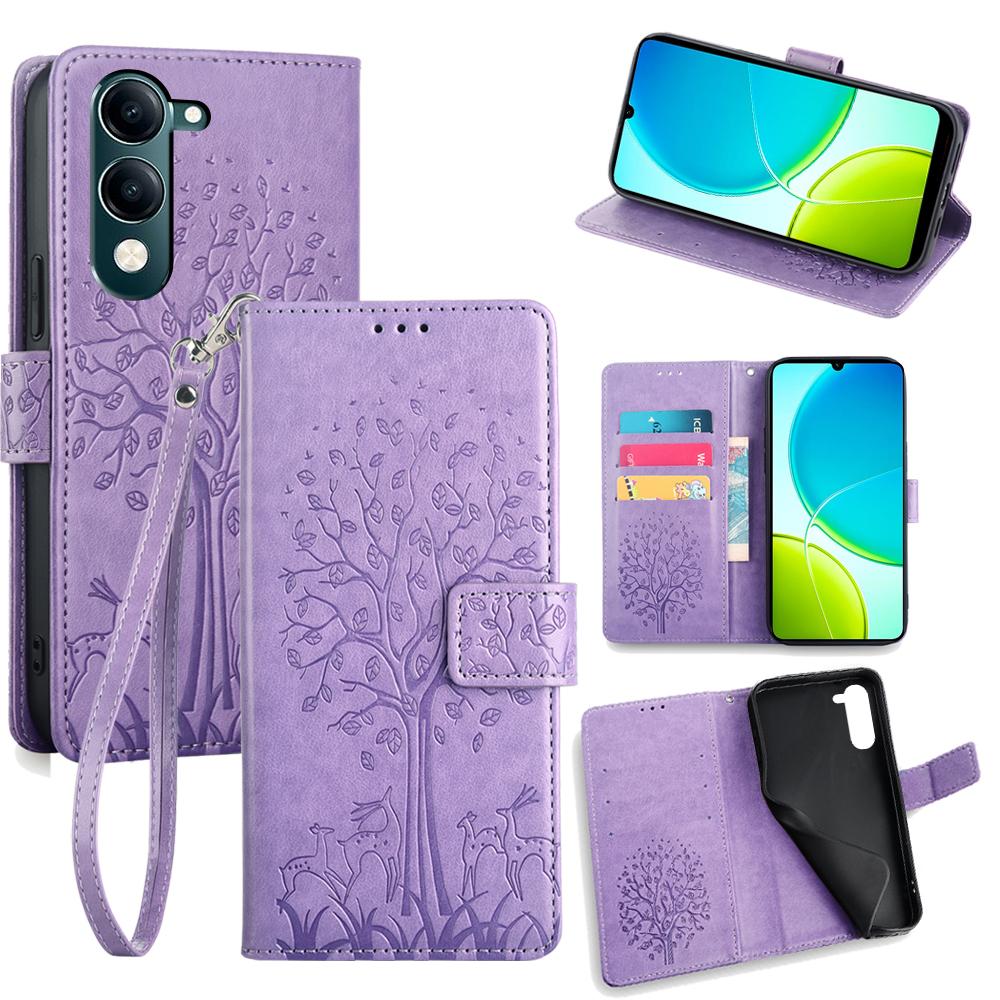 Для vivo Y29s 5G/Y04 4G Чохол PU Шкіряний Гаманець Чохол для Телефону З Принтом Дерева та Оленя Purple
Для vivo Y29s 5G/Y04 4G Чохол PU Шкіряний Гаманець Чохол для Телефону З Принтом Дерева та Оленя Purple