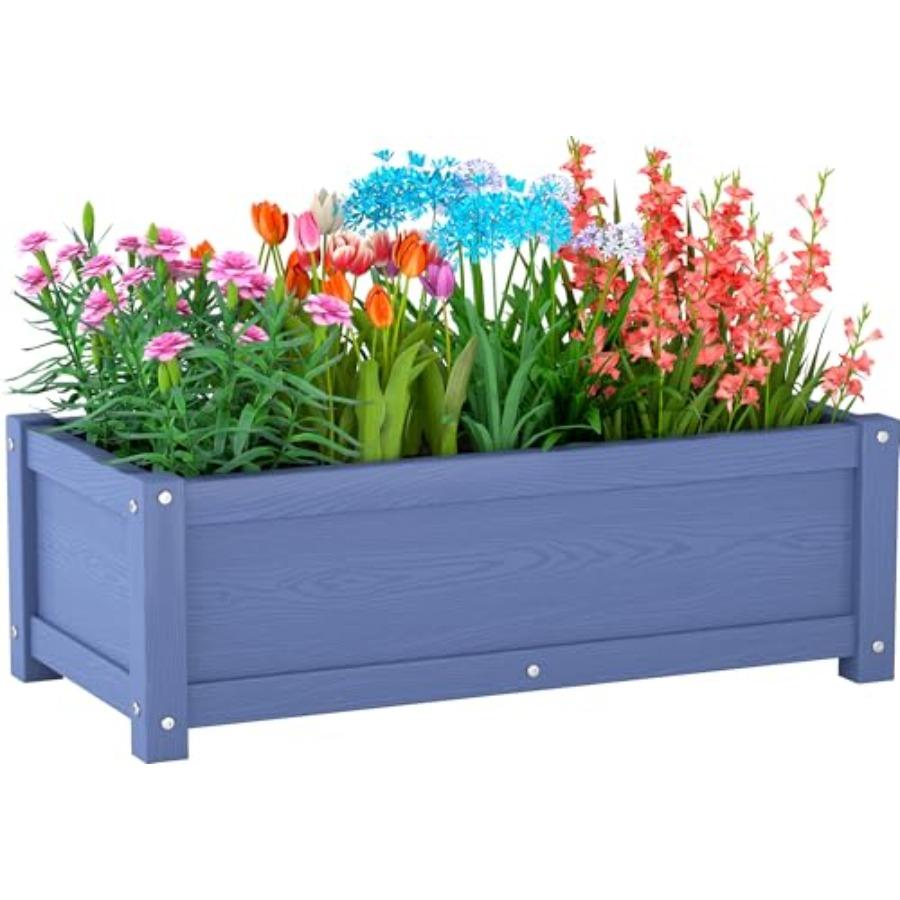 HDPE Raised Planter Box Outdoor Rot-Resistant and Non-Cracking Rectangle Planter 29.5 14.4 9.8 in Navy with Drainage Holes for United States
HDPE Raised Planter Box Outdoor Rot-Resistant and Non-Cracking Rectangle Planter 29.5 14.4 9.8 in Navy with Drainage Holes for United States