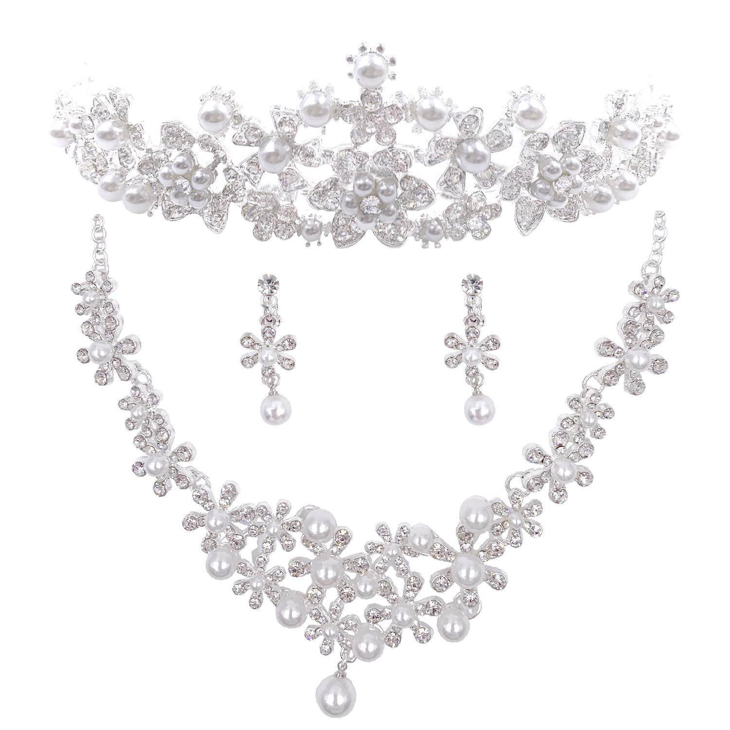 BQuel Wedding Bride Hair Accessories Hair Ornaments Tiara Necklace Earrings Set Wedding Flower Crown Crown Art Wedding Gift Present Change of Color белый
BQuel Wedding Bride Hair Accessories Hair Ornaments Tiara Necklace Earrings Set Wedding Flower Crown Crown Art Wedding Gift Present Change of Color белый