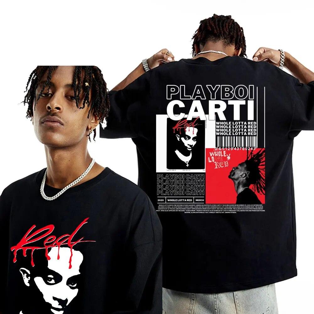 Rapper Playboi Carti Print T Shirt Music Album Whole Lotta Red T-Shirts Unisex Women Vintage Hip Hop Gothic T-shirts Streetwear
Rapper Playboi Carti Print T Shirt Music Album Whole Lotta Red T-Shirts Unisex Women Vintage Hip Hop Gothic T-shirts Streetwear