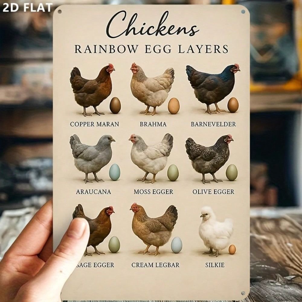 Vintage Metal Poster Chicken Breeds Egg Types Farm Wall Art Cafe Decor
Vintage Metal Poster Chicken Breeds Egg Types Farm Wall Art Cafe Decor
