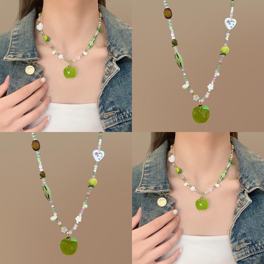 Apple Star Love Beaded Pendant Necklace Fashion Small Fresh Versatile Clavicle Chain Niche Versatile Personalized Jewelry
Apple Star Love Beaded Pendant Necklace Fashion Small Fresh Versatile Clavicle Chain Niche Versatile Personalized Jewelry