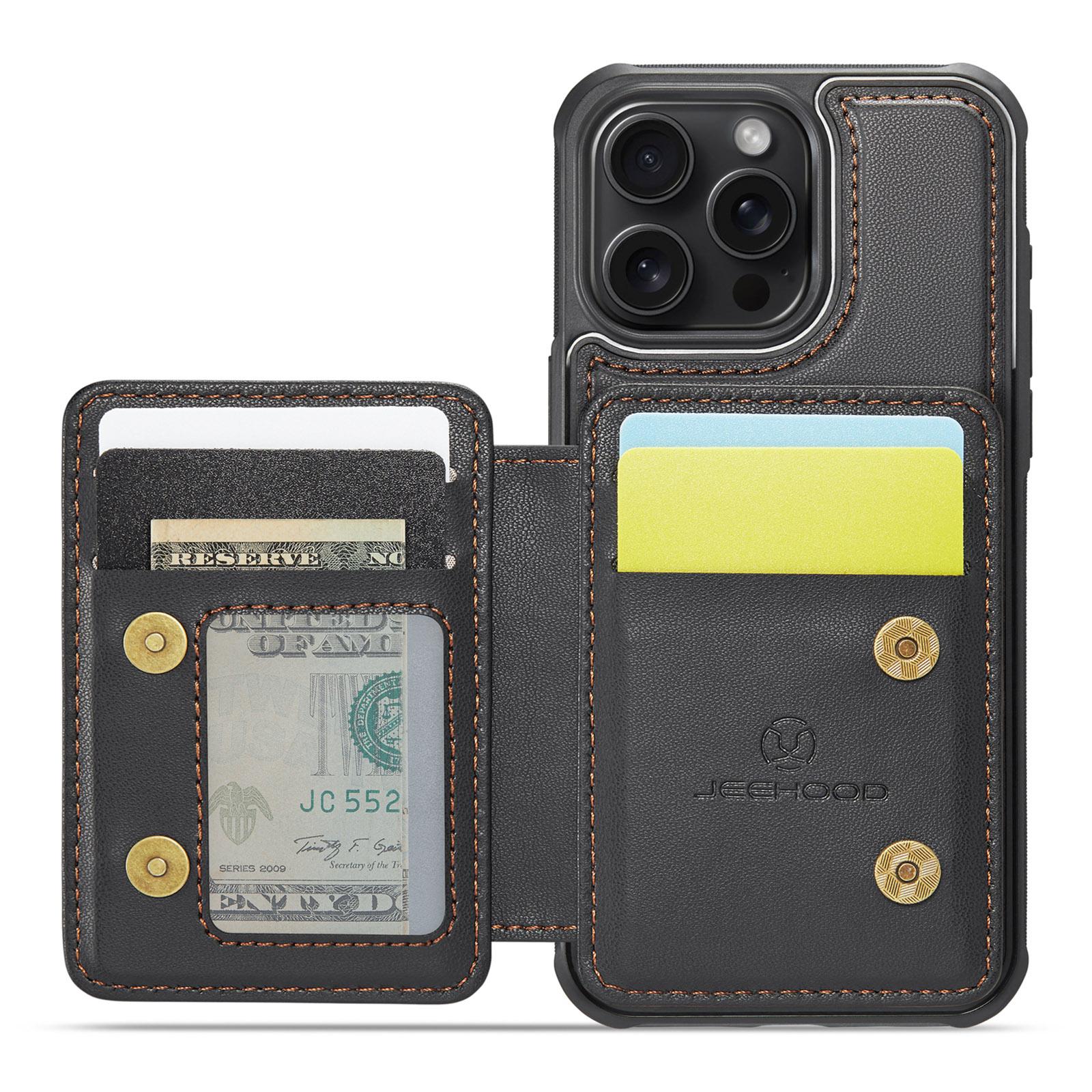 JEEHOOD J05 For iPhone 16 Pro Case Leather Mobile Cover with Detachable Magnetic Card Bag Black
JEEHOOD J05 For iPhone 16 Pro Case Leather Mobile Cover with Detachable Magnetic Card Bag Black