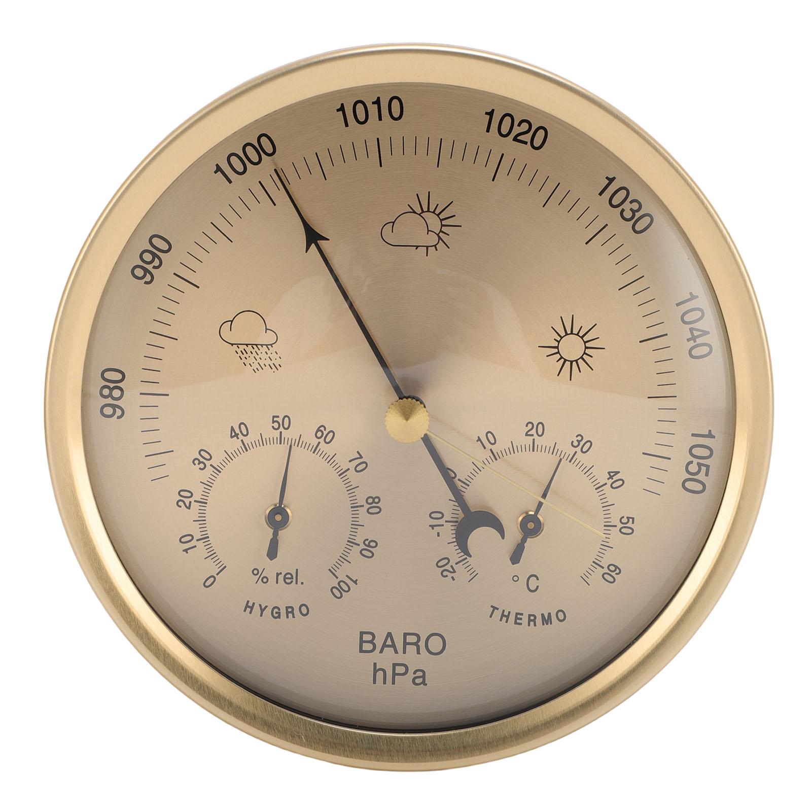 Thermometer Barometer Hygrometer 3 in 1 Mechanical Movement Dial Type Weather Forecast Station for
Thermometer Barometer Hygrometer 3 in 1 Mechanical Movement Dial Type Weather Forecast Station for