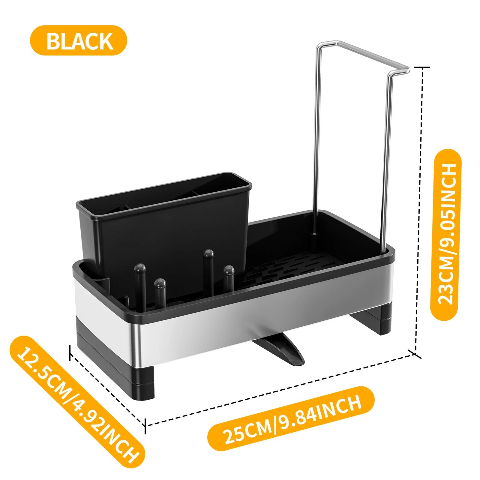 Long stainless-steel edge sponge holder, single-edge hanging bar sink caddy, adhesive scrubber organizer for kitchen cleaning чёрный
Long stainless-steel edge sponge holder, single-edge hanging bar sink caddy, adhesive scrubber organizer for kitchen cleaning чёрный
