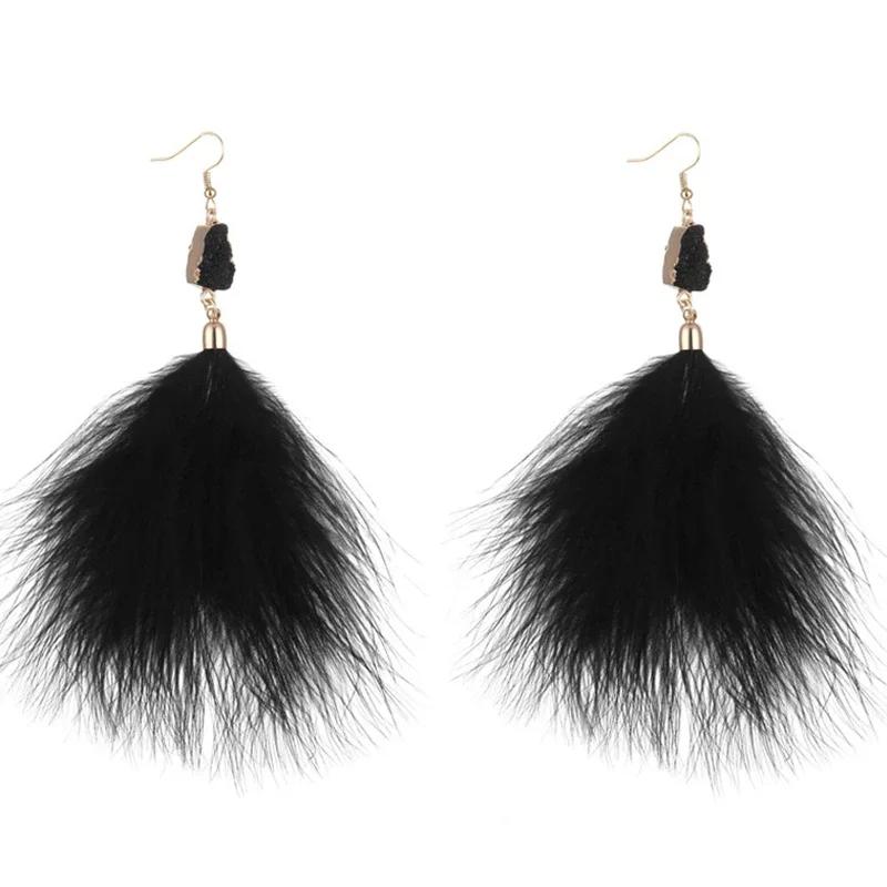New Bohemian Black Feather Earrings Long Crystal Tassel Dangle Drop Earrings Large Plush Pendant Girl Women Wedding Jewelry
New Bohemian Black Feather Earrings Long Crystal Tassel Dangle Drop Earrings Large Plush Pendant Girl Women Wedding Jewelry