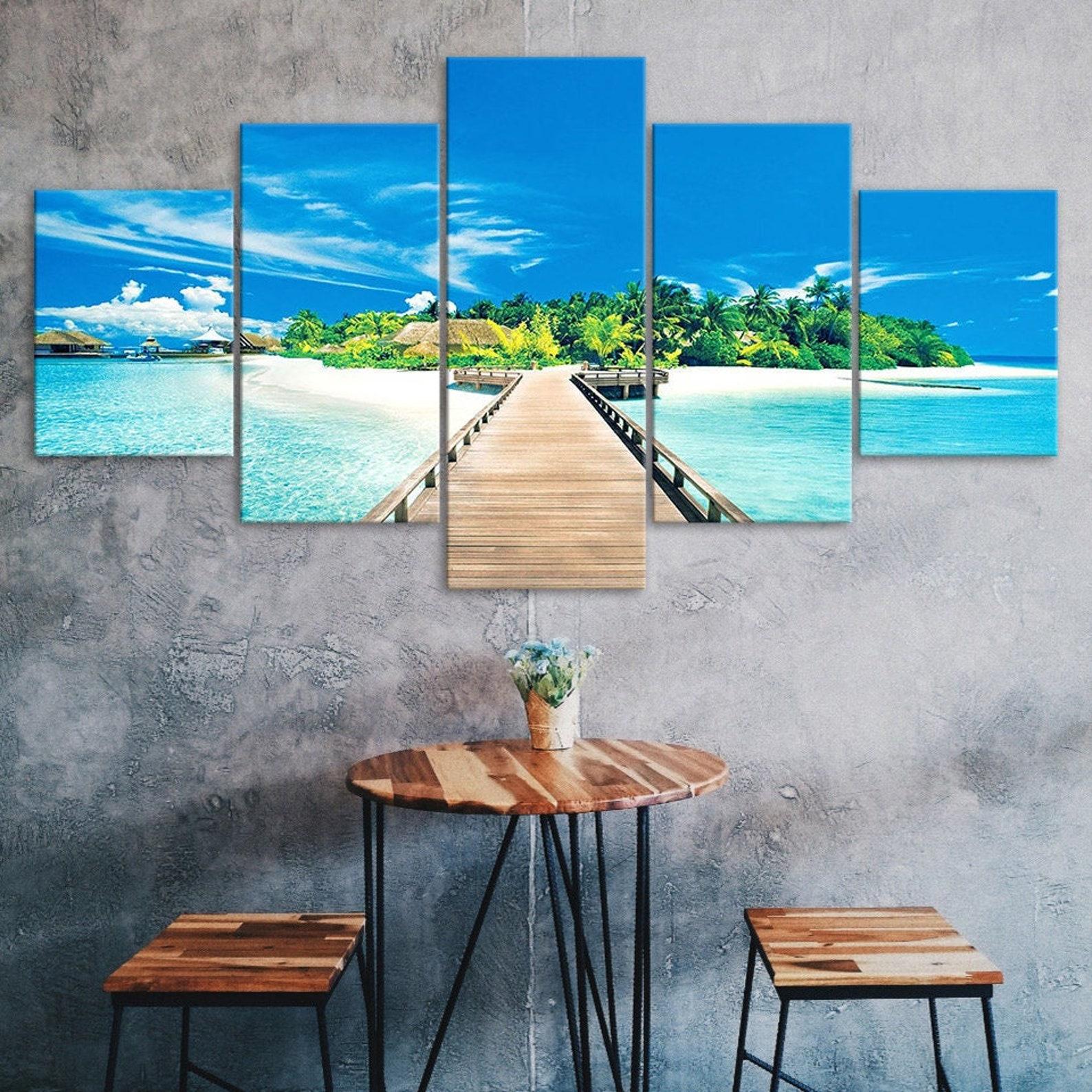 Wooden Bridge Tropical Beach Summer Island Nature 5 Piece Five Panel Wall Canvas Print Modern Art Poster Picture Home Decor Gift For Him Her 20X35 20X45 20X55CM
Wooden Bridge Tropical Beach Summer Island Nature 5 Piece Five Panel Wall Canvas Print Modern Art Poster Picture Home Decor Gift For Him Her 20X35 20X45 20X55CM