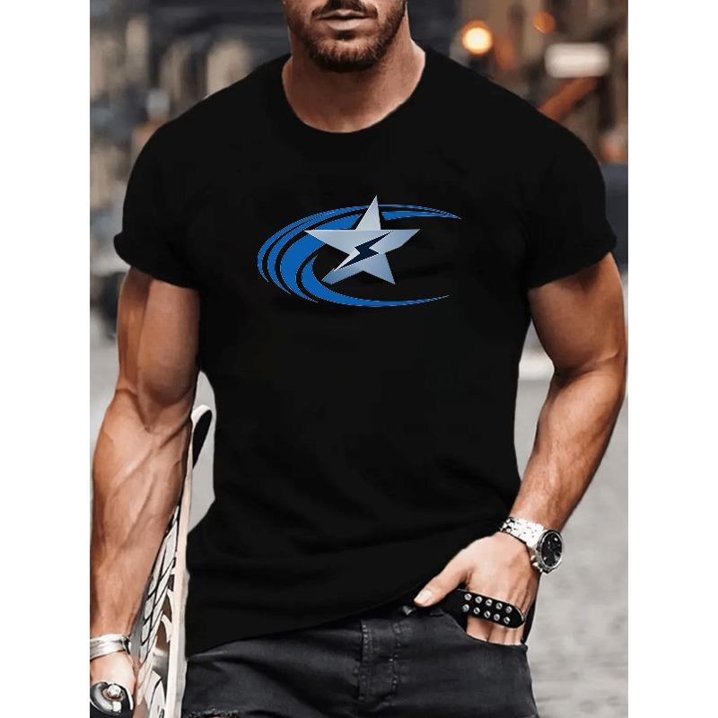 European Size Men S Casual T-shirt with Star and Lightning Print | Versatile and Comfortable for All Seasons, Ideal for Daily and Home Wear 4XL
European Size Men S Casual T-shirt with Star and Lightning Print | Versatile and Comfortable for All Seasons, Ideal for Daily and Home Wear 4XL