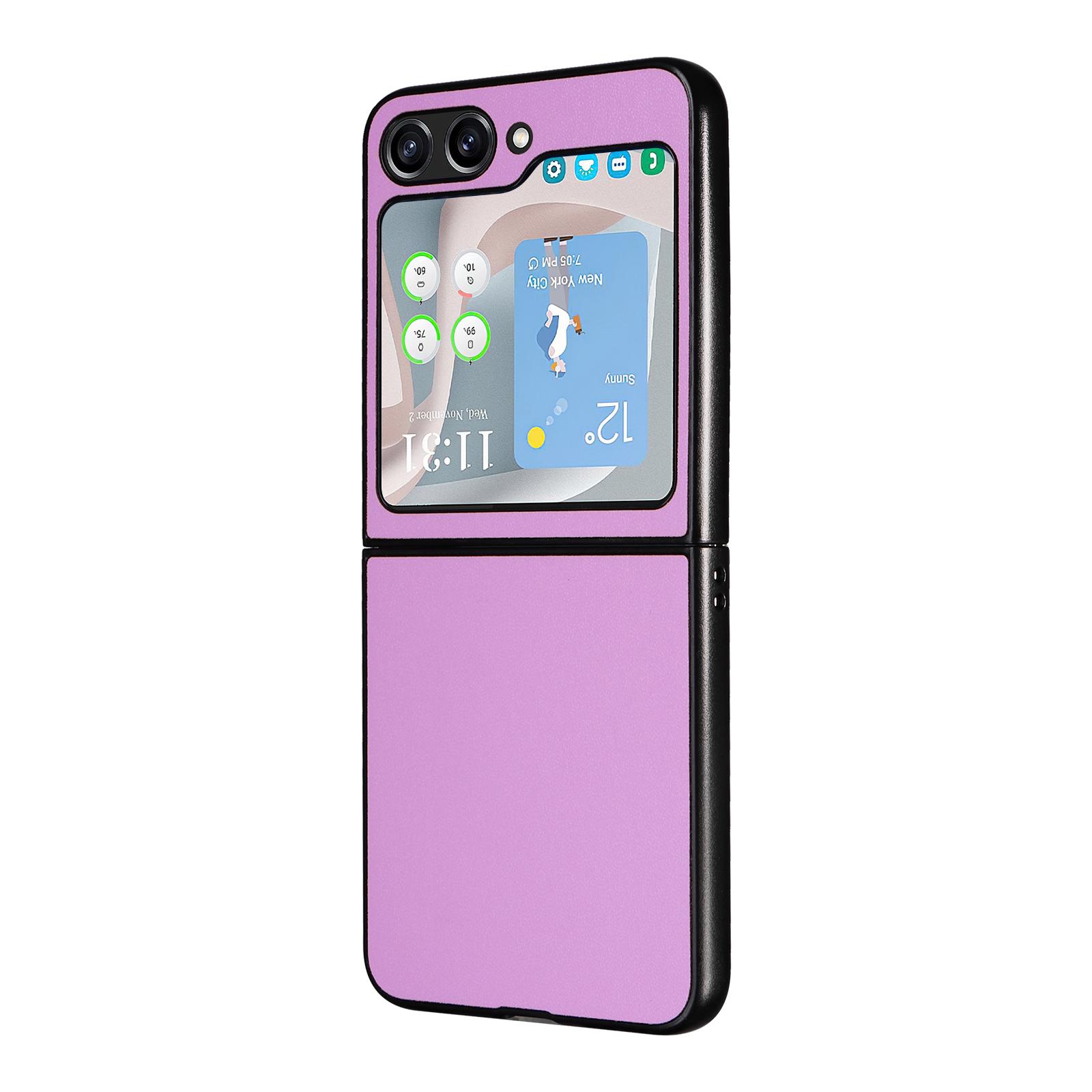 For Samsung Galaxy Z Flip5 5G Shockproof Phone Case Texture PU Leather+PC Slim Cover Purple
For Samsung Galaxy Z Flip5 5G Shockproof Phone Case Texture PU Leather+PC Slim Cover Purple