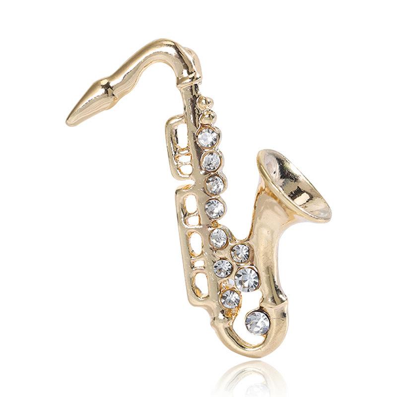 Retro Creative Saxophone Brooch, Alloy Diamond-Encrusted Musical Instrument Pin Simple Accessories
Retro Creative Saxophone Brooch, Alloy Diamond-Encrusted Musical Instrument Pin Simple Accessories